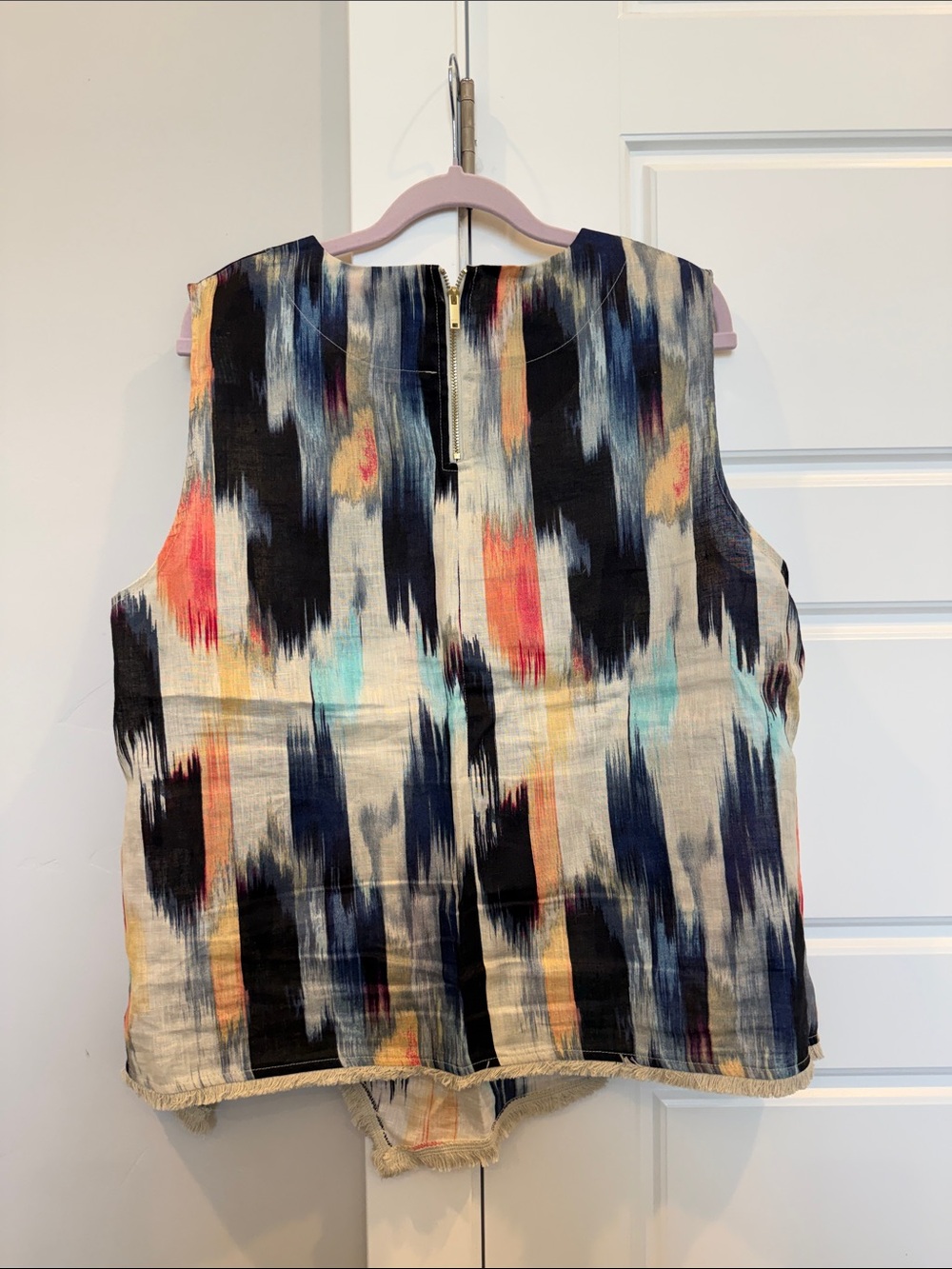 DKNY Multi-Color Abstract Sleeveless Tank with Black & Cream - Picture 3 of 7